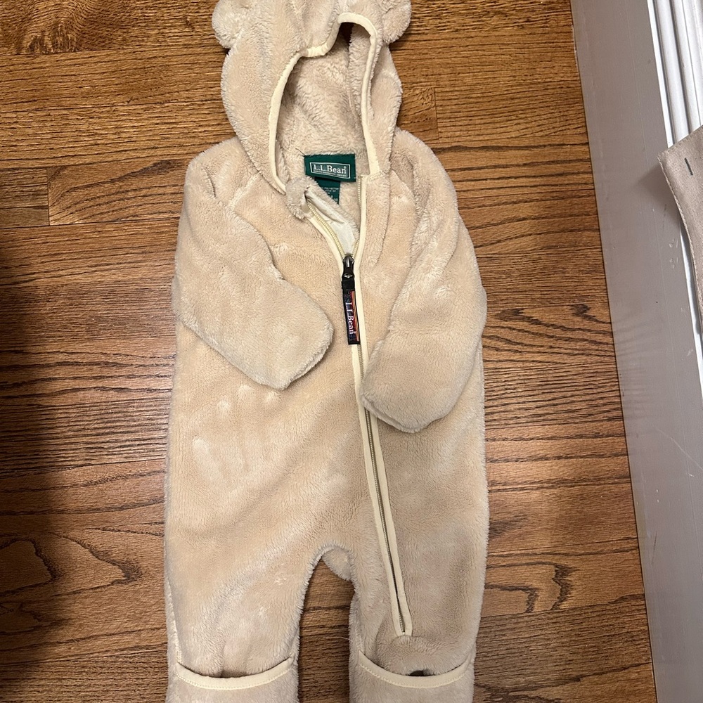 L.L. Bean Baby Bear Onesie in Cream